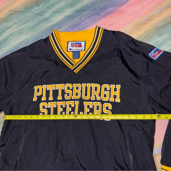 Vintage Champion NFL Pro Line Pittsburgh Steelers Pullover Wind Breaker size M - Picture 9 of 10